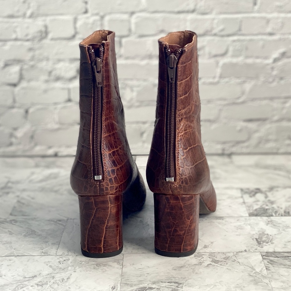 NEW Free People Cecile Croc Embossed Booties - Picture 5 of 10